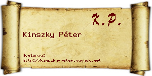 Kinszky Péter névjegykártya