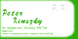 peter kinszky business card